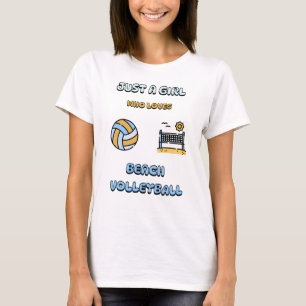 Nur ein Mädchen, das Beach Volleyball Liebe T-Shirt