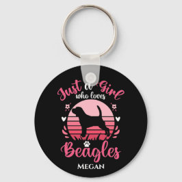 Nur ein Mädchen, das Beagle Liebe, Personalisiert Schlüsselanhänger