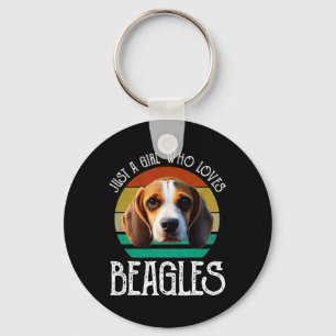 Nur ein Mädchen, das Beagle Liebe Schlüsselanhänger