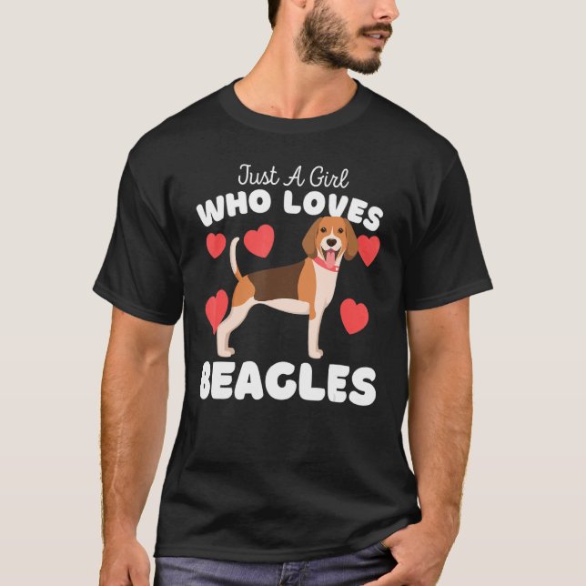 Nur ein Mädchen, das Beagle Lieben Niedlich Hunde  T-Shirt (Vorderseite)