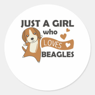 Nur ein Mädchen, das Beagle Lieben - Sweet Beagle Runder Aufkleber