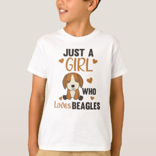 Nur ein Mädchen, das Beagles Kawaii Hund Beagle Li T-Shirt