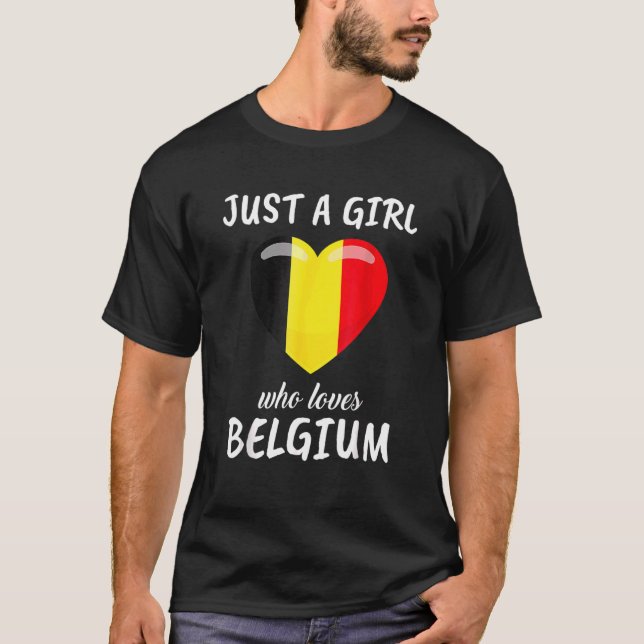 Nur ein Mädchen, das Belgien Liebe Belgien Reisen  T-Shirt (Vorderseite)