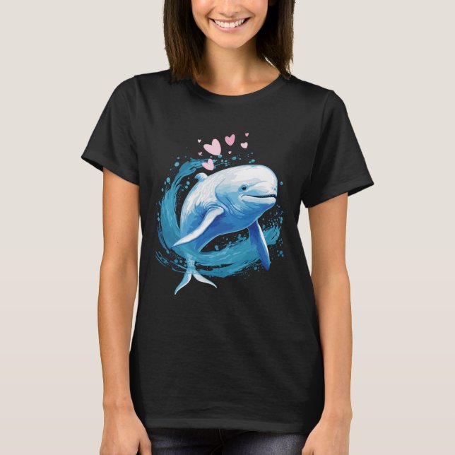 Nur ein Mädchen, das Beluga Whales Lieben T-Shirt (Vorderseite)