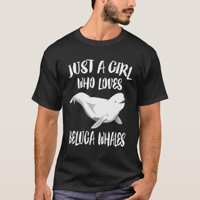 Nur ein Mädchen, das Beluga-Whales-Tier Lieben T-Shirt (Vorderseite)