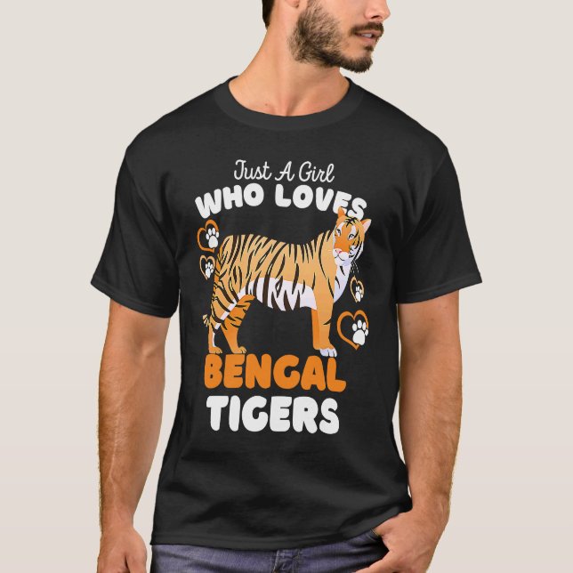 Nur ein Mädchen, das Bengalische Tiger Lieben Nied T-Shirt (Vorderseite)