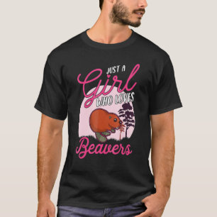 Nur ein Mädchen, das Biber Liebe Niedliche Biber T-Shirt