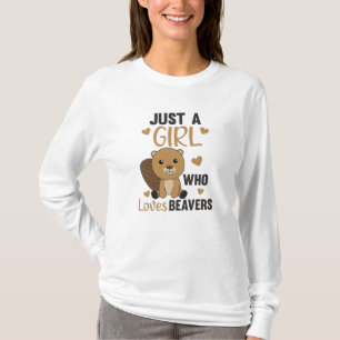 Nur ein Mädchen, das Biber Liebe - Niedlicher Bibe T-Shirt