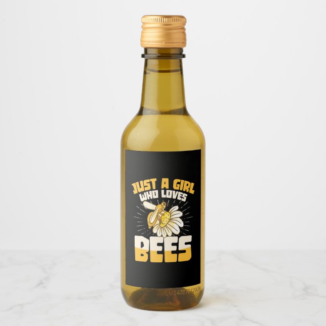 Nur ein Mädchen, das Bienen Liebe Weinetikett (Vorderseite)