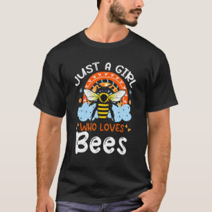 Nur ein Mädchen, das Bienen Niedliche Bienen Blume T-Shirt