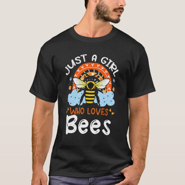 Nur ein Mädchen, das Bienen Niedliche Bienen Blume T-Shirt (Vorderseite)