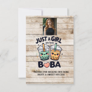 Nur ein Mädchen, das Boba Liebe Dankeskarte