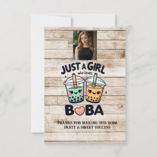 Nur ein Mädchen, das Boba Liebe Dankeskarte