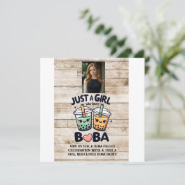 Nur ein Mädchen, das Boba Liebe Einladung