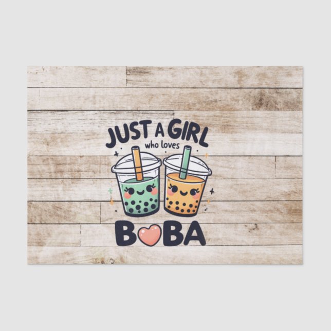 Nur ein Mädchen, das Boba Liebe Seidenpapier (Vorderseite)