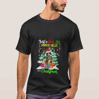Nur ein Mädchen, das Border Collie und Weihnachten T-Shirt