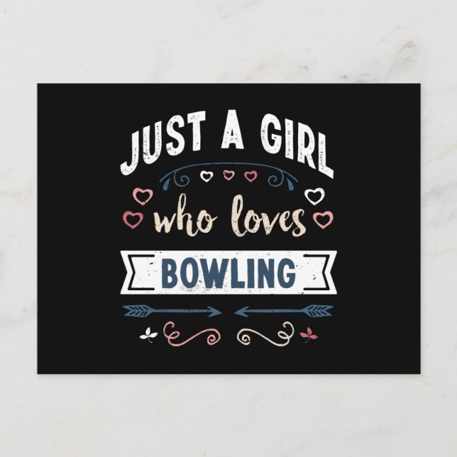 Nur ein Mädchen, das Bowling Funny Gifts Lieben Postkarte (Vorderseite)