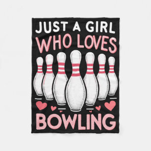 Nur ein Mädchen, das Bowling Liebe Fleecedecke