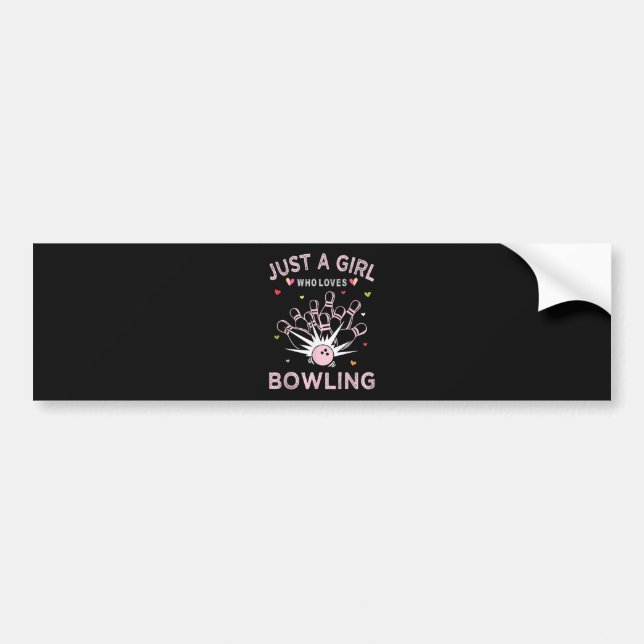 Nur ein Mädchen, das Bowling liebt Autoaufkleber (Vorne)