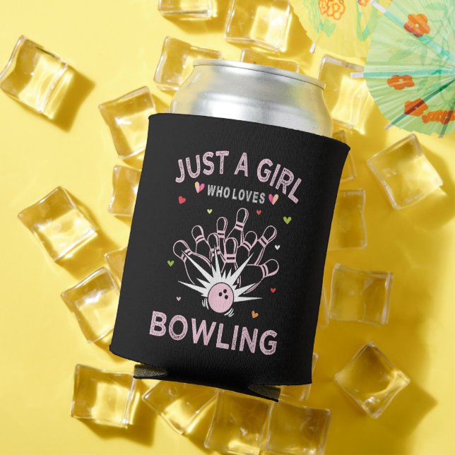 Nur ein Mädchen, das Bowling liebt Dosenkühler (In Situ Sommer)