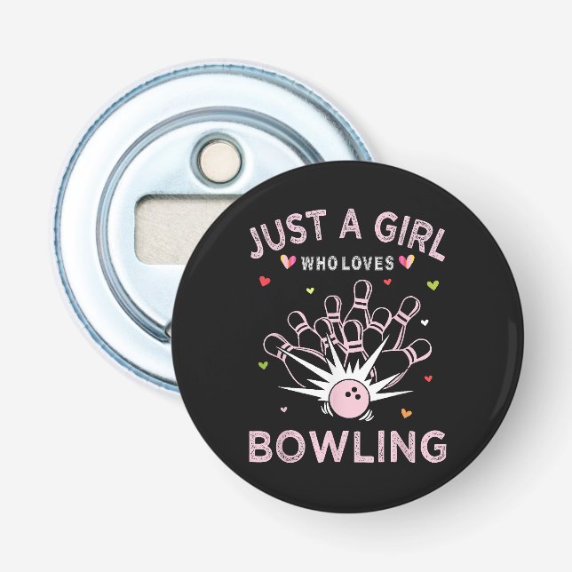Nur ein Mädchen, das Bowling liebt Flaschenöffner (Vorderseite)