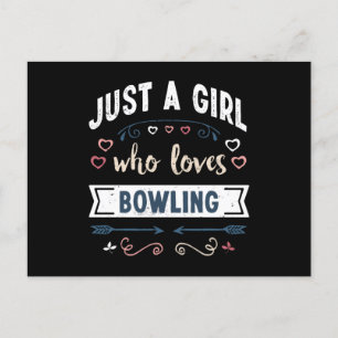 Nur ein Mädchen, das Bowling liebt Lustige Geschen Postkarte
