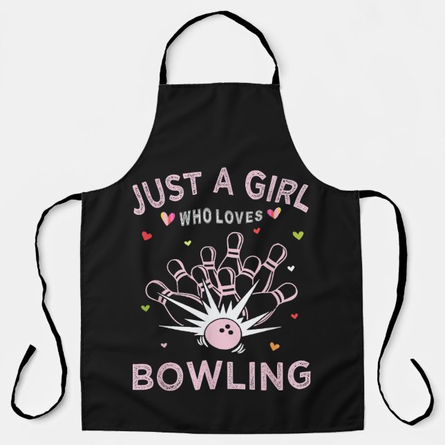 Nur ein Mädchen, das Bowling liebt Schürze (Vorderseite)