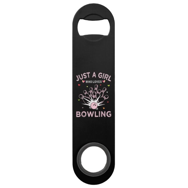 Nur ein Mädchen, das Bowling liebt Speed Flaschenöffner (Vorderseite)