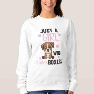 Nur ein Mädchen, das Boxer Kawaii Hunde Lieben Sweatshirt