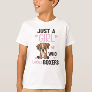 Nur ein Mädchen, das Boxer Kawaii Hunde Lieben T-Shirt