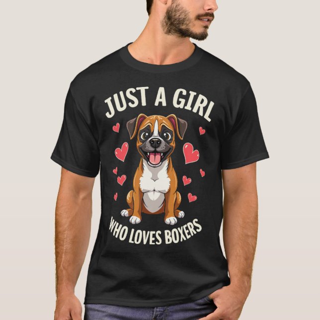 Nur ein Mädchen, das Boxer mag T-Shirt (Vorderseite)