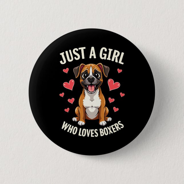 Nur ein Mädchen, das Boxers Lieben Button (Vorderseite)
