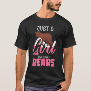 Nur ein Mädchen, das Braunbären-Waldtiere liebt T-Shirt
