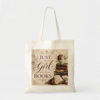 Nur ein Mädchen, das Bücher liebt Bücherliebhaber Tragetasche
