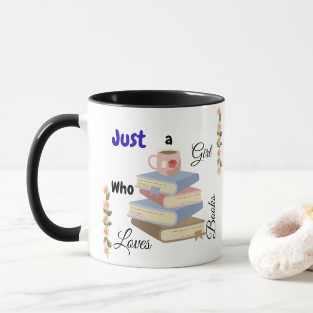 Nur ein Mädchen, das Bücher liebt Kaffeetasse (Mit Donut)