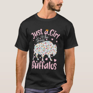 Nur ein Mädchen, das Büffel liebt Frauen Mädchen F T-Shirt