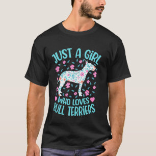 Nur ein Mädchen, das Bull Terrier floral Frauen G T-Shirt