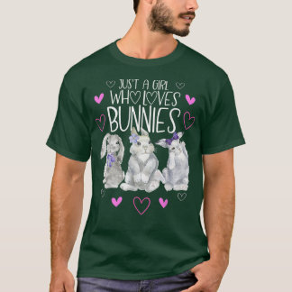 Nur ein Mädchen, das Bunnies-Kaninchen Liebe  T-Shirt