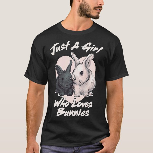 Nur ein Mädchen, das Bunnies Kaninchen Niedlich Os T-Shirt (Vorderseite)