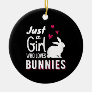 Nur ein Mädchen, das Bunnies Liebe hat   Niedlich  Keramik Ornament