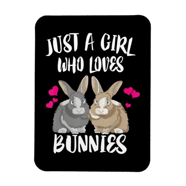 Nur ein Mädchen, das Bunnies Lieben | Bunny Lover Magnet (Vertikal)