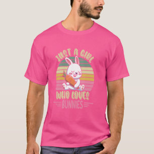 Nur ein Mädchen, das Bunnies Lieben Niedliches Kan T-Shirt