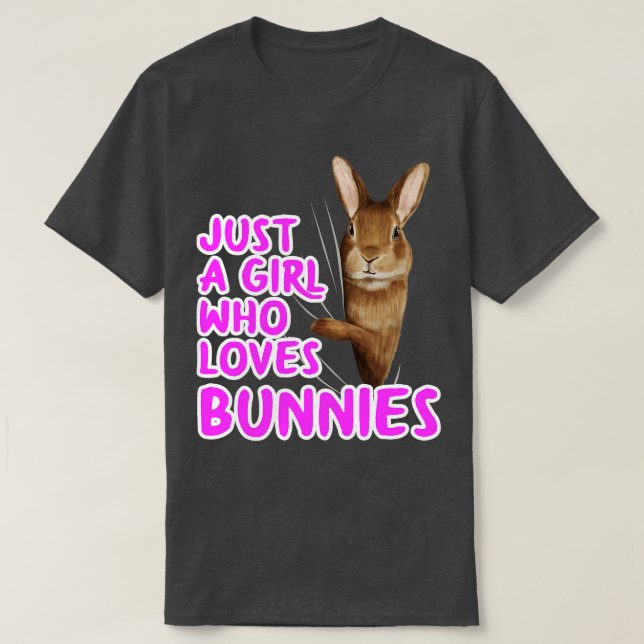 Nur ein Mädchen, das Bunnies Lieben T-Shirt (Design vorne)