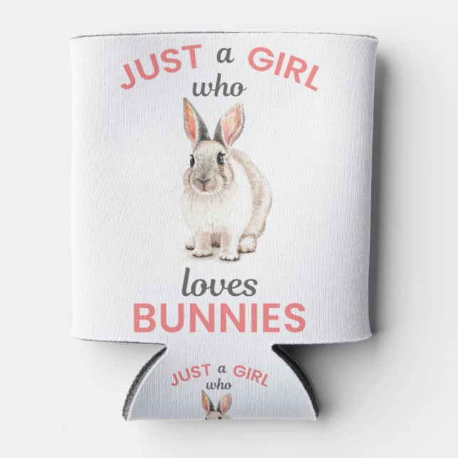 Nur ein Mädchen, das Bunnies Niedliches Geschenk m Dosenkühler (Vorderseite)