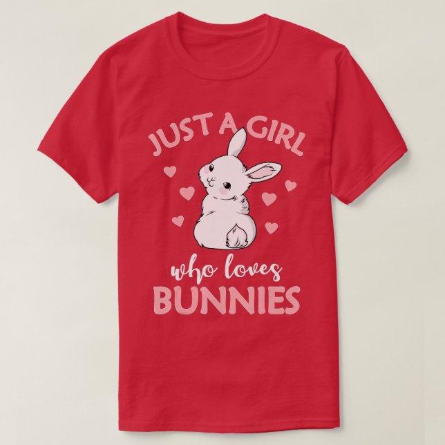 Nur ein Mädchen, das Bunnies Rabbit Liebe Geschenk T-Shirt (Design vorne)