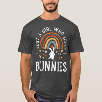 Nur ein Mädchen, das Bunnies Rainbow-Geschenke für T-Shirt