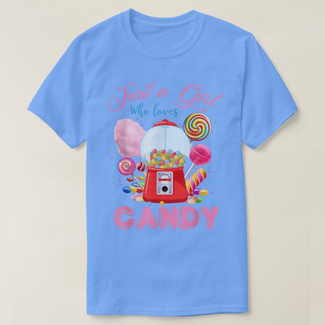 Nur ein Mädchen, das Candy Lieben, Regenbogen Süßi T-Shirt (Design vorne)