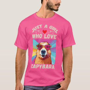 Nur ein Mädchen, das Capybara Liebe Niedliche und T-Shirt
