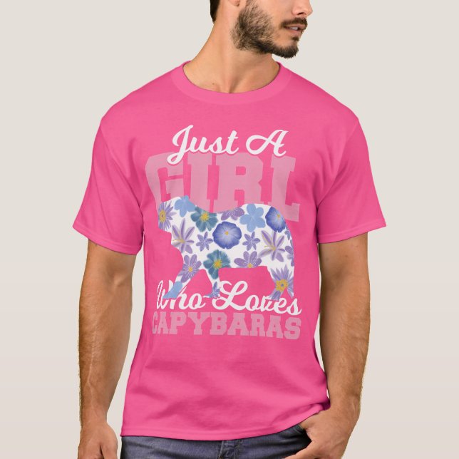 Nur ein Mädchen, das Capybara Lieben T-Shirt (Vorderseite)