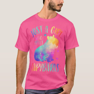 Nur ein Mädchen, das Capybaras Liebe Wasserfarbe N T-Shirt